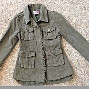 Juicy Couture - khaki graffiti cargo jacket, EUC
